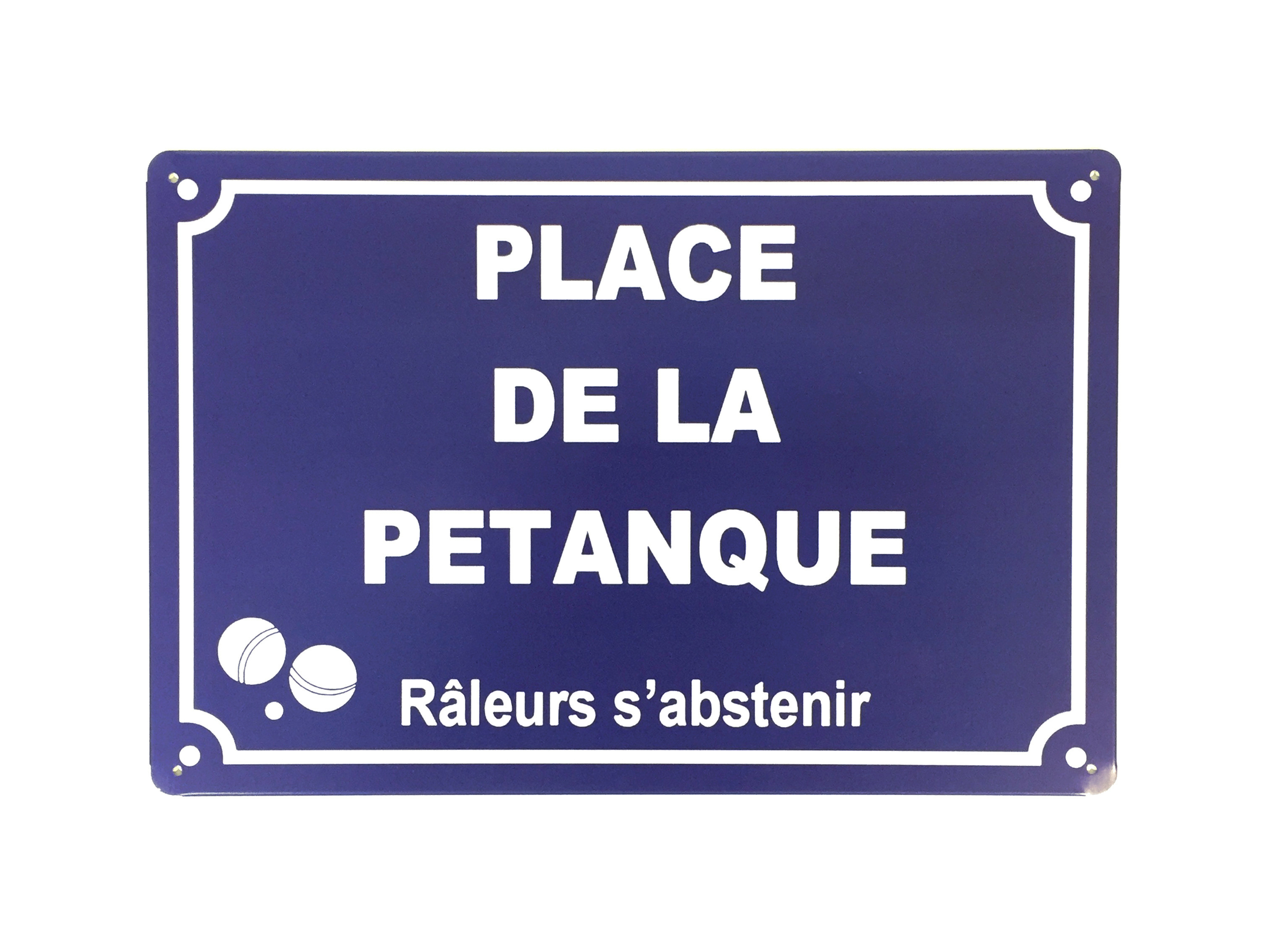 Plaque Métal Déco Vintage - Place de la Pétanque - Humour (20x30cm) - DÉCO  - ACCESSOIRES/PLAQUES METAL - FÉENOMENN