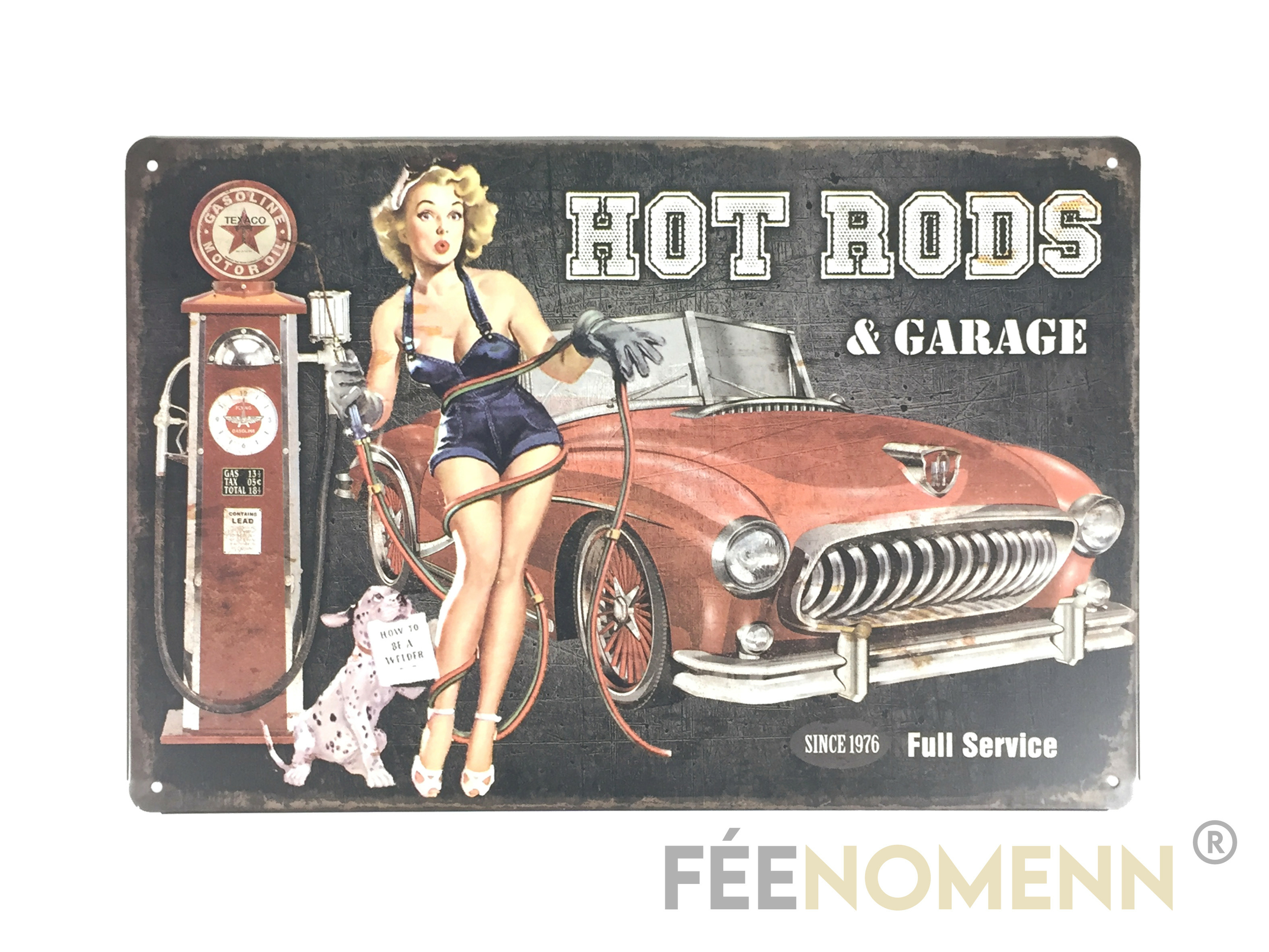 plaque metal rat garage satisfaction garanteed pin up hot rod tole 30x20cm  deco garage loft diner