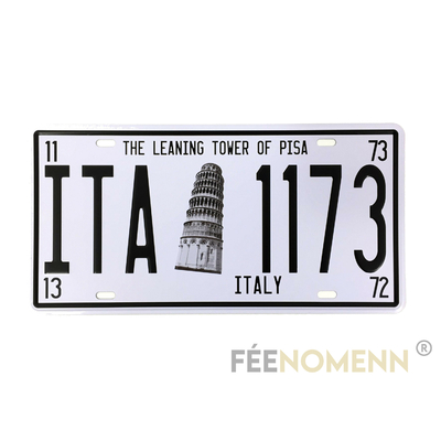 Plaque Métal Immatriculation Vintage - Italie Tour de Pise (15x30cm)