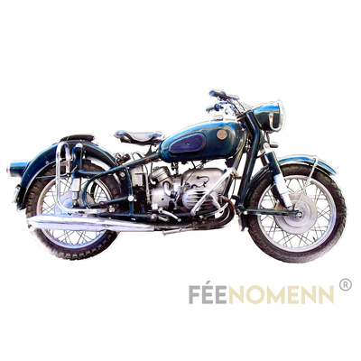 Déco Murale Vintage en Métal - Ancienne Harley - Moto Militaire (55x30cm)
