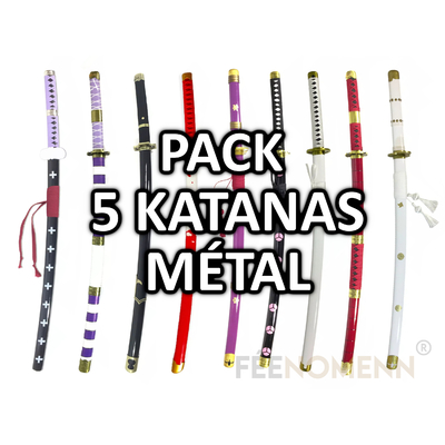 Pack 5 Katanas Métal ONE PIECE (modèles au choix)
