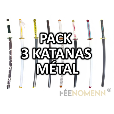 Pack 3 Katanas Métal DEMON SLAYER (modèles au choix)