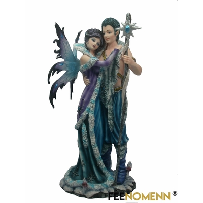 Statuette Fée Morganna et Elfe Morgann (H28 x L15cm)