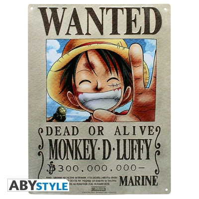ONE PIECE - Plaque métal "Luffy Wanted" (30x40cm)