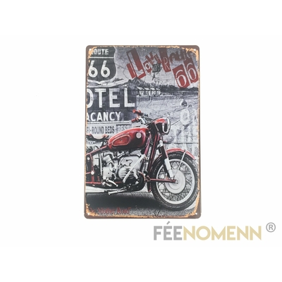 Plaque Métal Déco Vintage - I Love Route 66 Moto  (20x30cm)