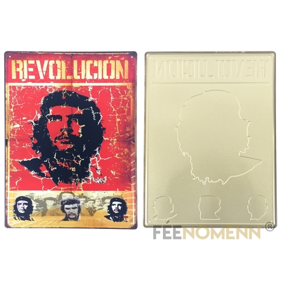 Plaque Métal Déco Vintage - EFFET RELIEF - Che Guevara Revolucion (30x40cm)