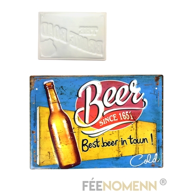 Plaque Métal Déco Vintage - EFFET RELIEF - Beer / Bière Depuis 1651 (30x40cm)