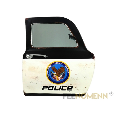 Miroir Déco 3D - Applique Murale Vintage en Métal - Porte / Portière Voiture Police USA (46x42cm)