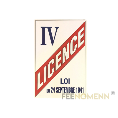 Plaque Métal Déco Vintage - Licence IV - Autorisation Débit de Boisson et Alcool - Licence 4 (20x30cm)