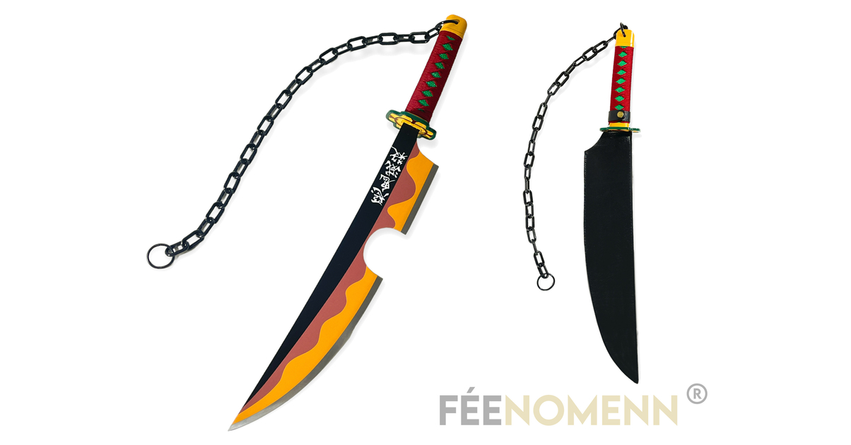 Katana DEMON SLAYER - TENGEN UZUI - Lame Métal Colorée - ARMES DE