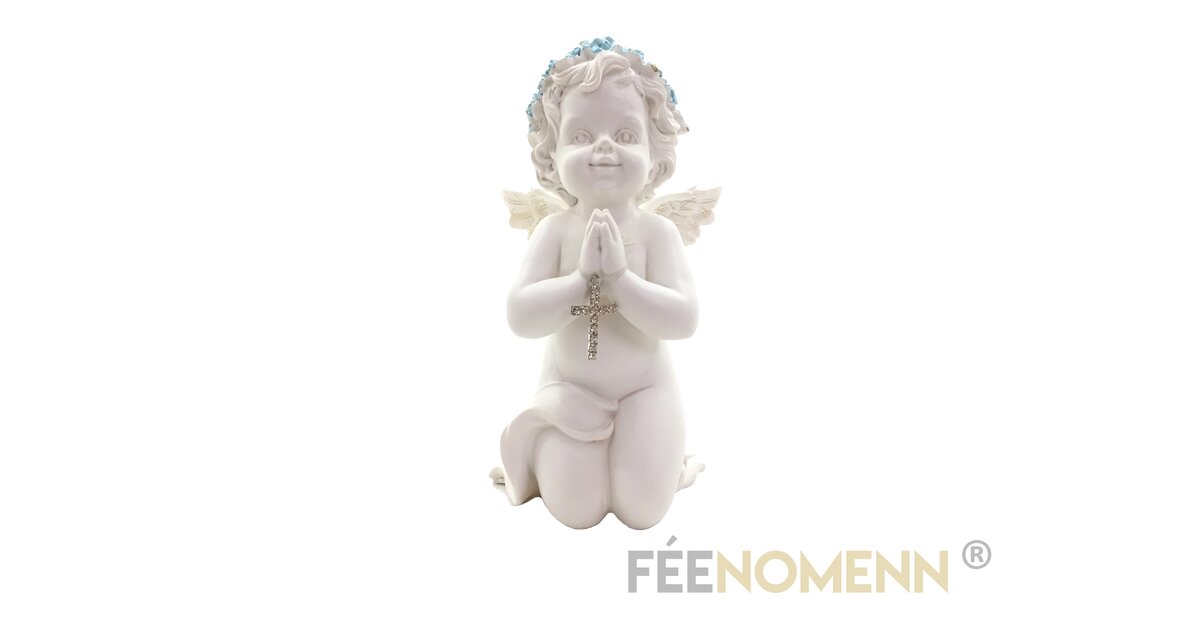 Figurine Ange Décoratif « Protecting Little Angel » – Résine, Hauteur 8 Cm – Décoration Table, Vitrine