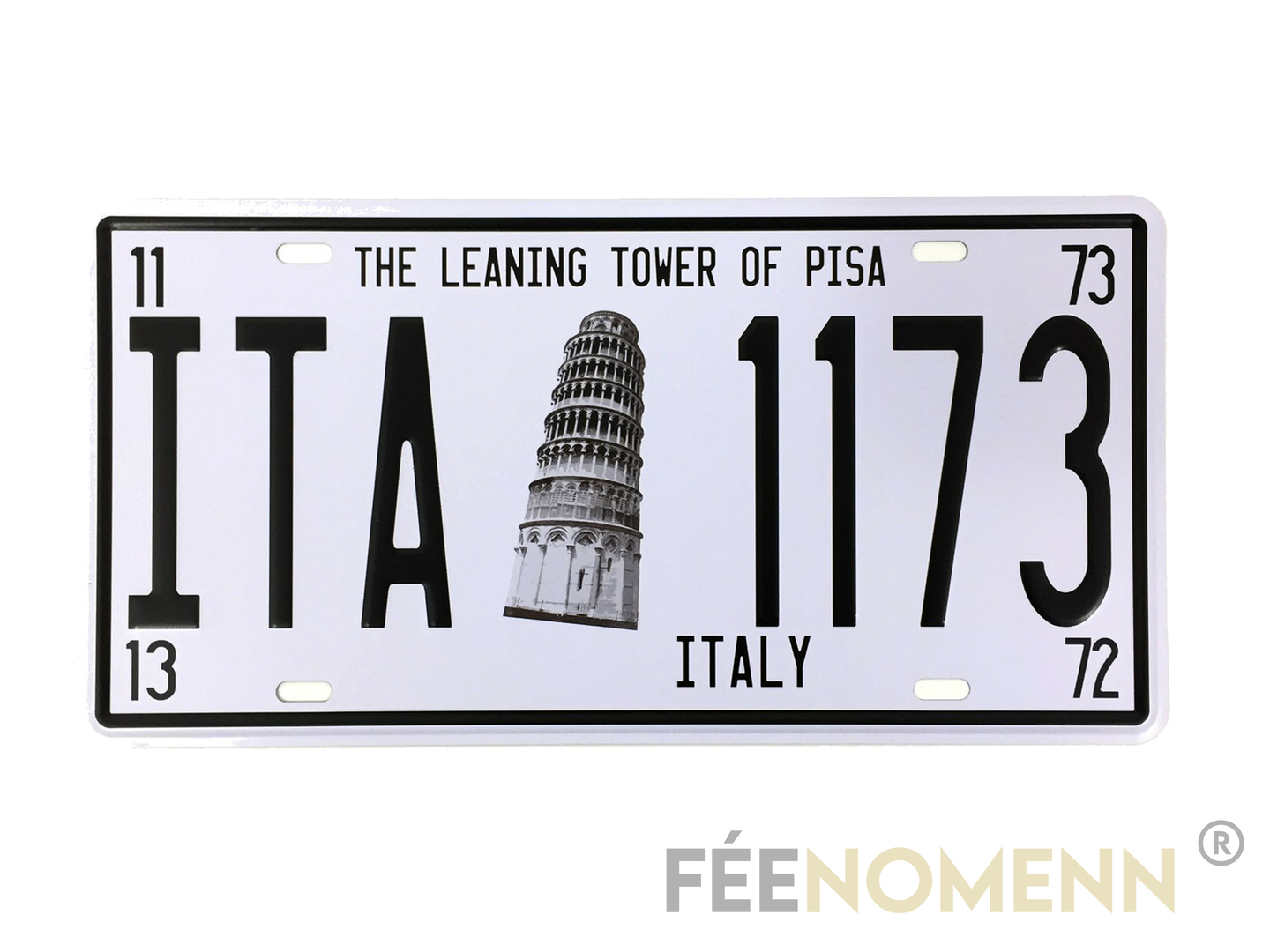 Plaque Métal Immatriculation Vintage Italie Tour de Pise (15x30cm