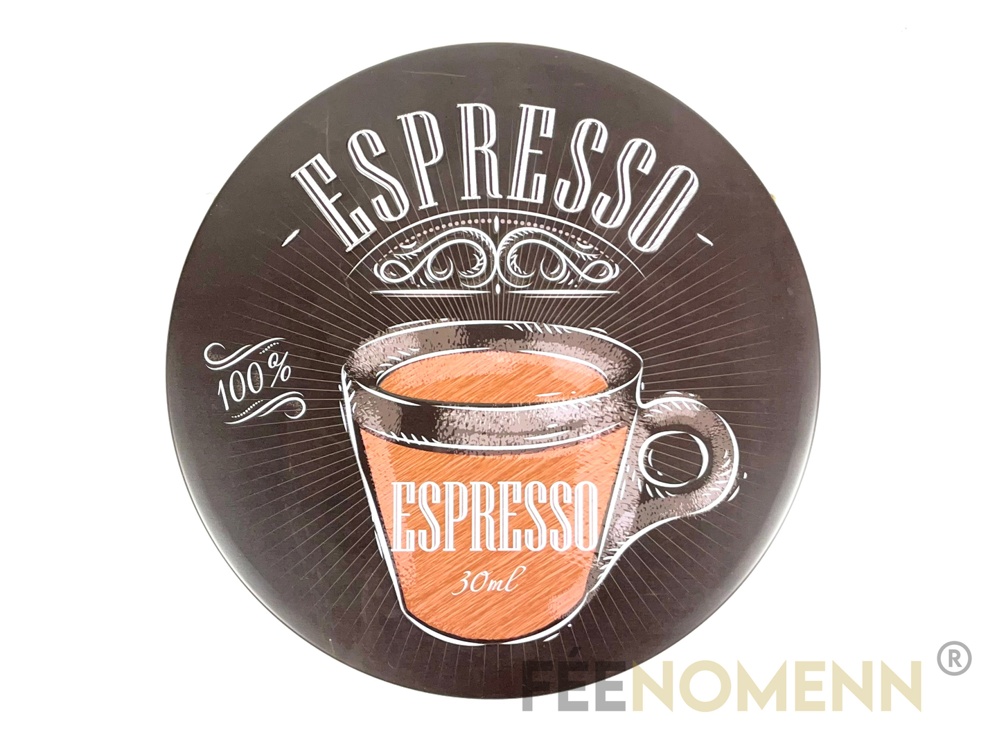Plaque Métal Déco Vintage Forme Arrondie Café Espresso 100 Italien Diam 30cm DÉco 