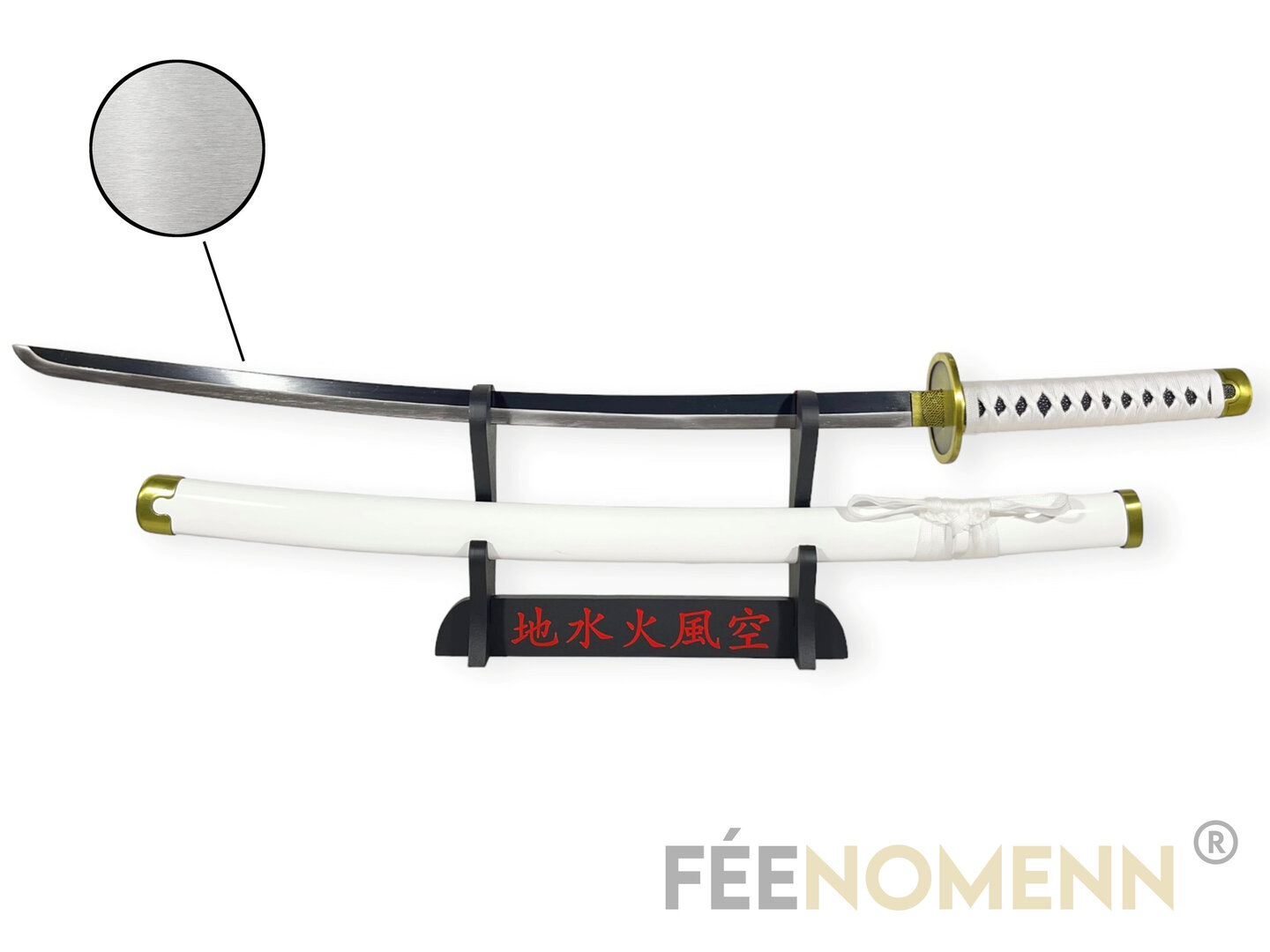 Katana Décoratif Wado Ichimonji De Zoro – Épée One Piece En Bois Avec Présentoir Premium Godai