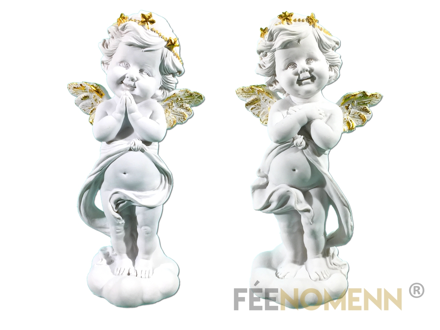 Volksted 1894/1900, paire d'anges chérubins sur ovale