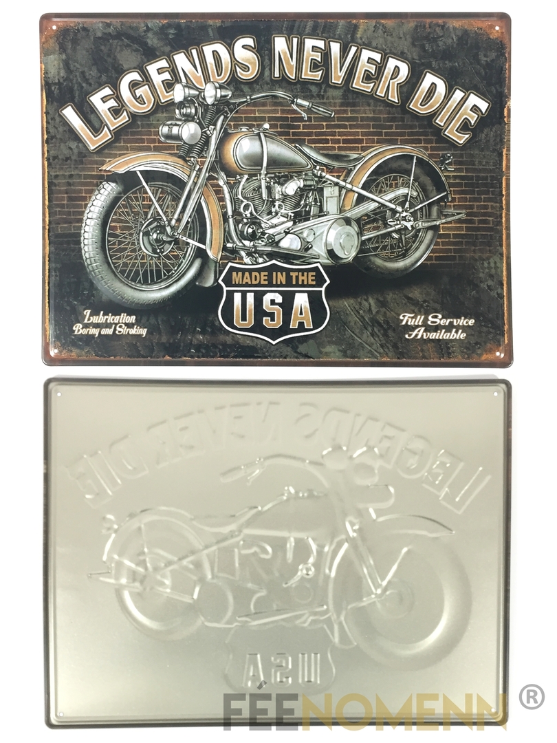 Plaque Métal Déco Vintage - Moto Legends Never Die USA (20x30cm) - DÉCO -  ACCESSOIRES/PLAQUES METAL - FÉENOMENN