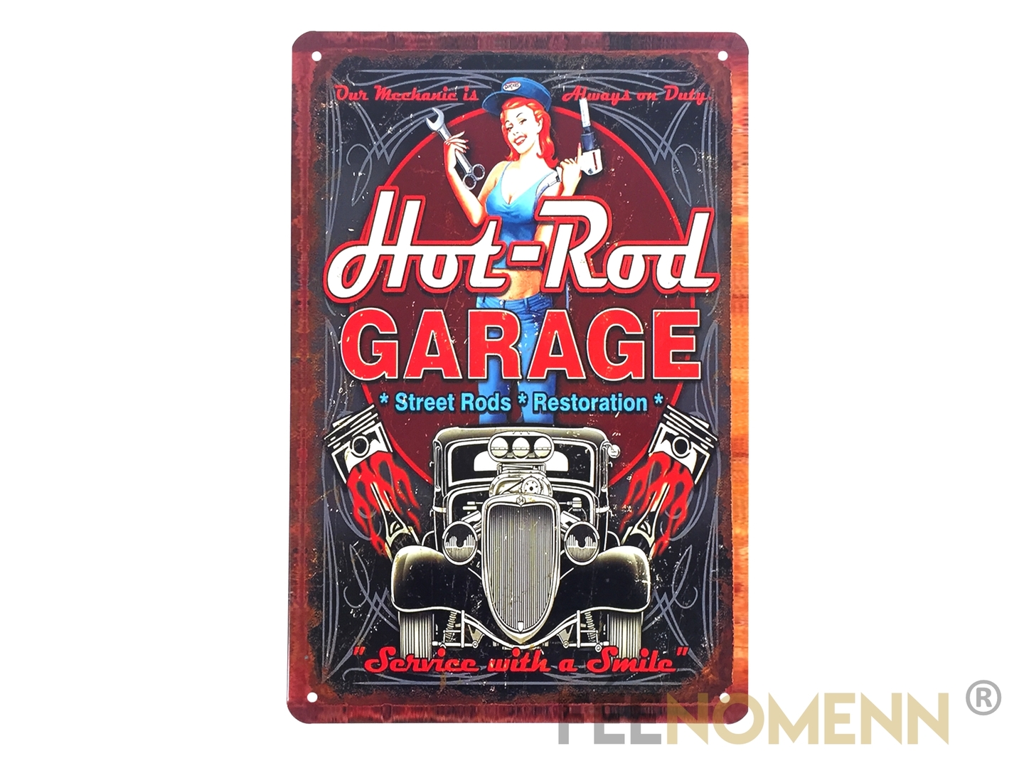Plaque Métal Déco Vintage Hot Rod Garage 20x30cm DÉco Accessoiresplaques Metal FÉenomenn 