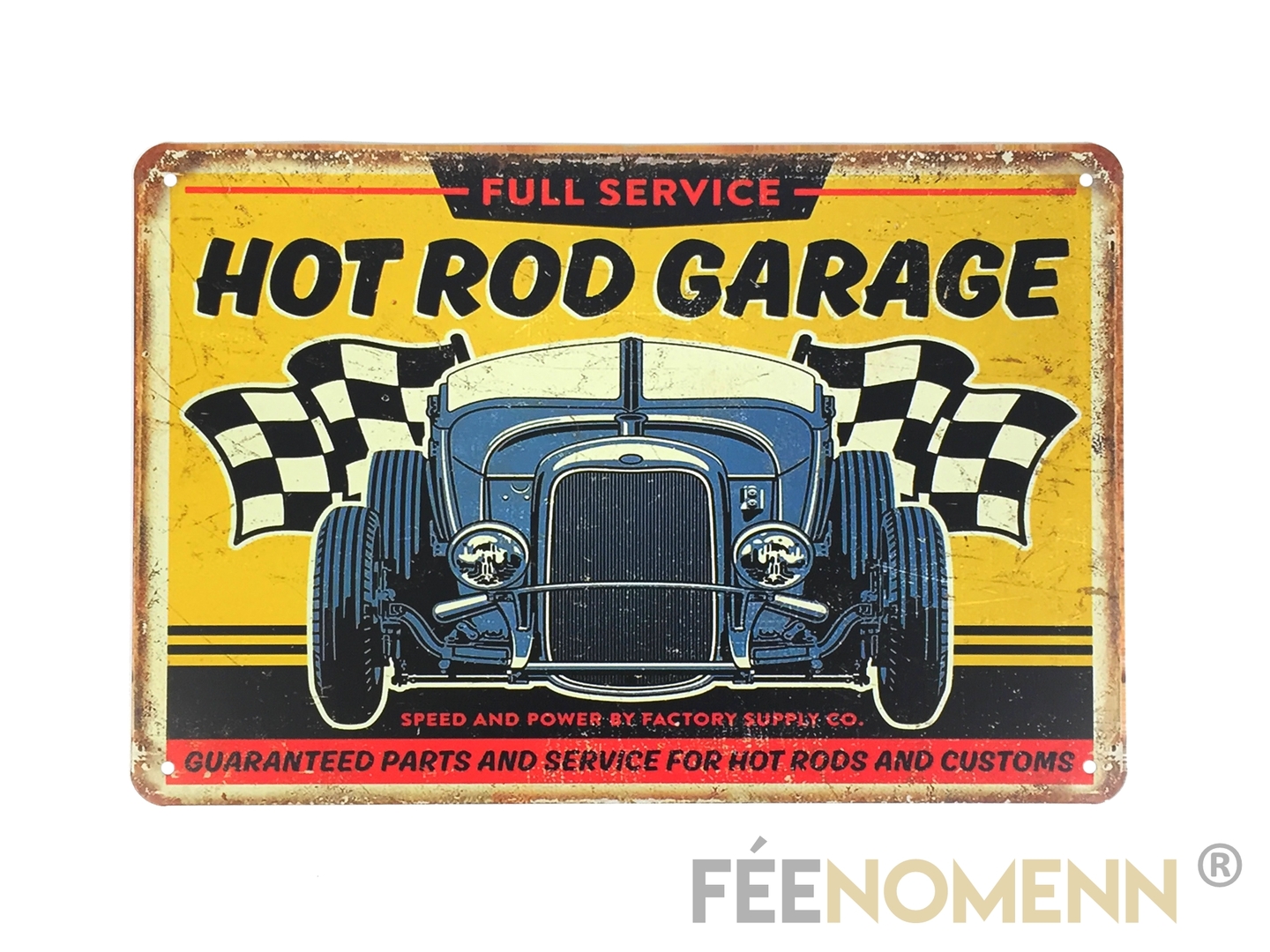 Plaque Métal Déco Vintage Hot Rod Garage Full Service 20x30cm DÉco Accessoiresplaques 