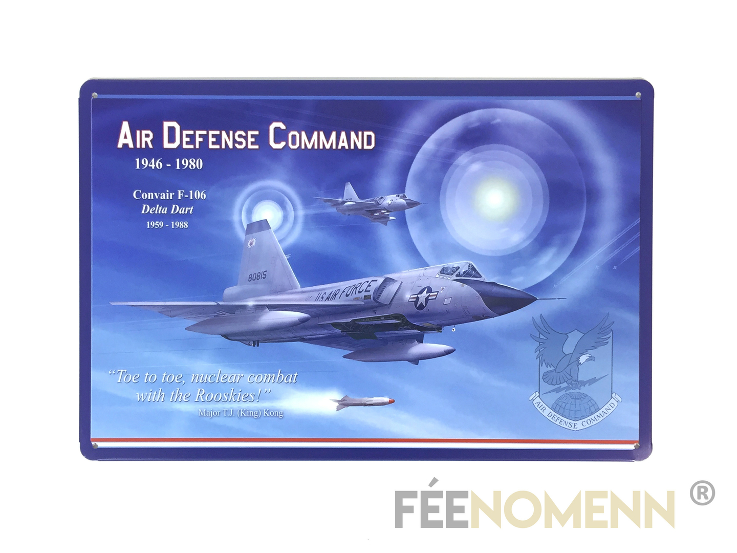 Plaque Métal Déco Vintage Us Air Force Avion Convair F 106 Delta Dart 20x30cm DÉco 