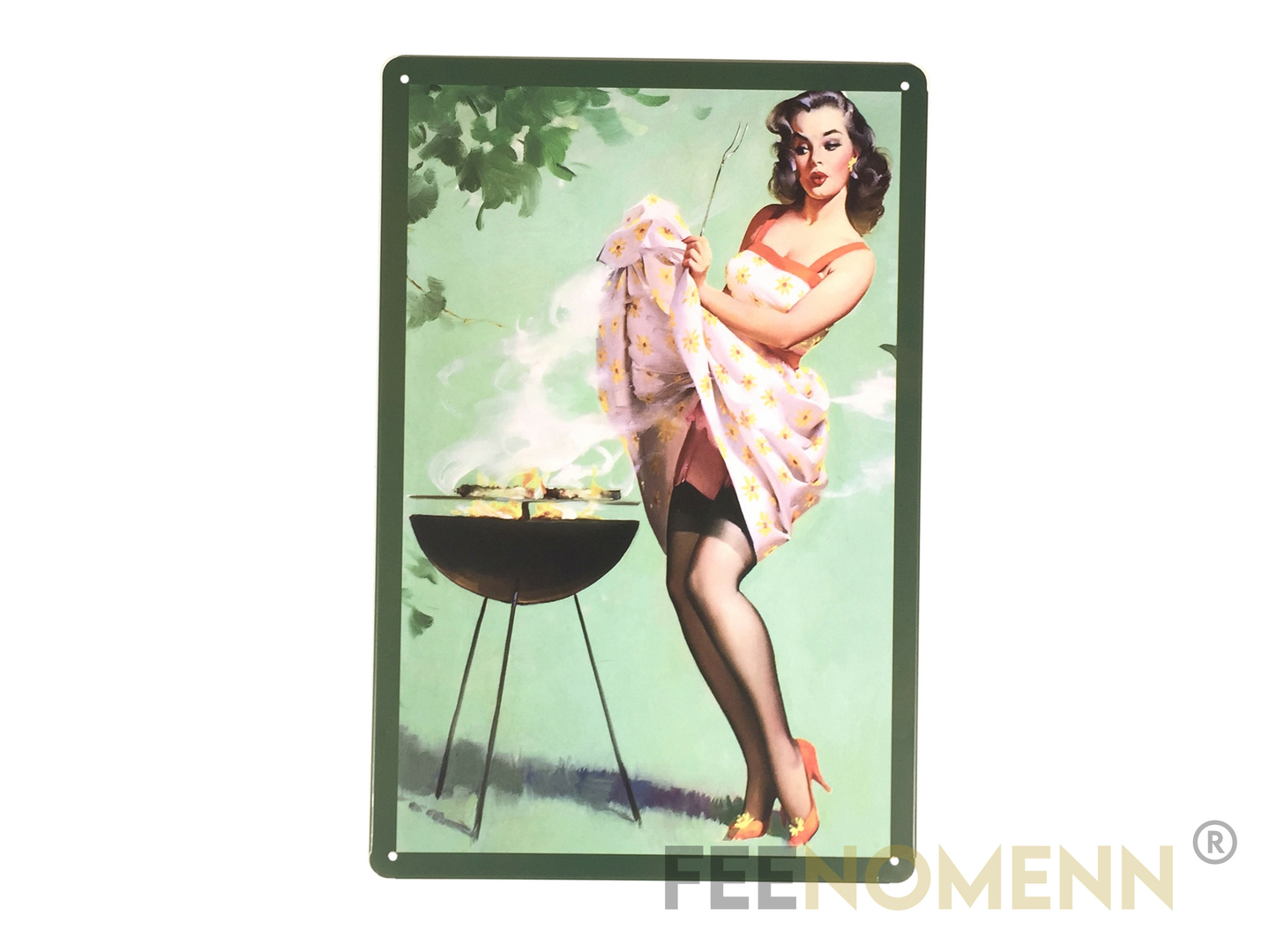 Plaque Métal Déco Vintage Barbecue Bbq Grillade Jardin Pin Up 20x30cm DÉco Accessoires 