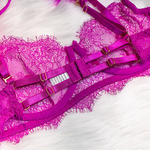 Wholesale-HotPink-Sexy-Lace-Bra-and-Panties-Set-with-Feather-Details-Bra-Back-Show