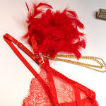 Wholesale-Red-Sexy-Lace-Bra-and-Panties-Set-with-Feather-Details-Strapy-Details