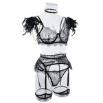 Wholesale-Black-Sexy-Lace-Bra-and-Panties-Set-with-Feather-Details-Side-View