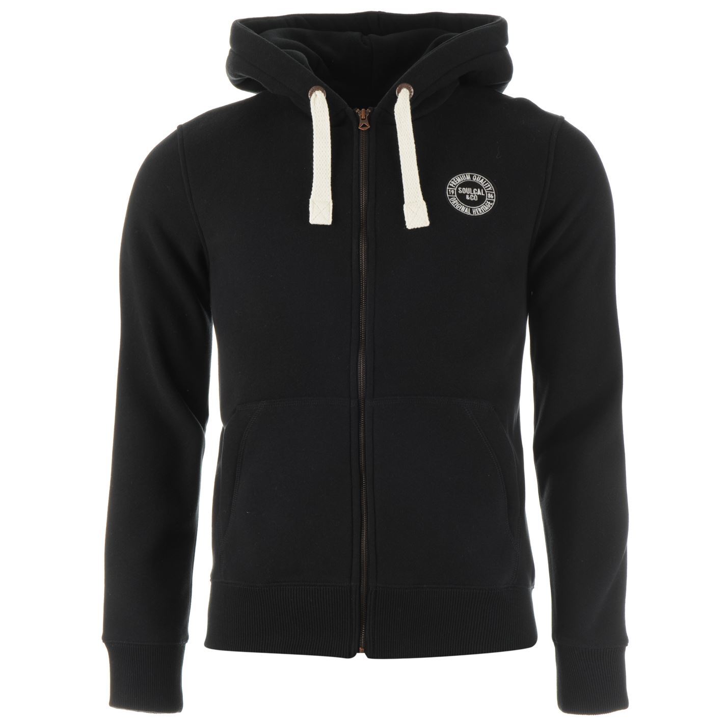 Sweat à Capuche Homme Soulcal & Co – Gris Zippé Intégral – Taille M – Coton/polyester