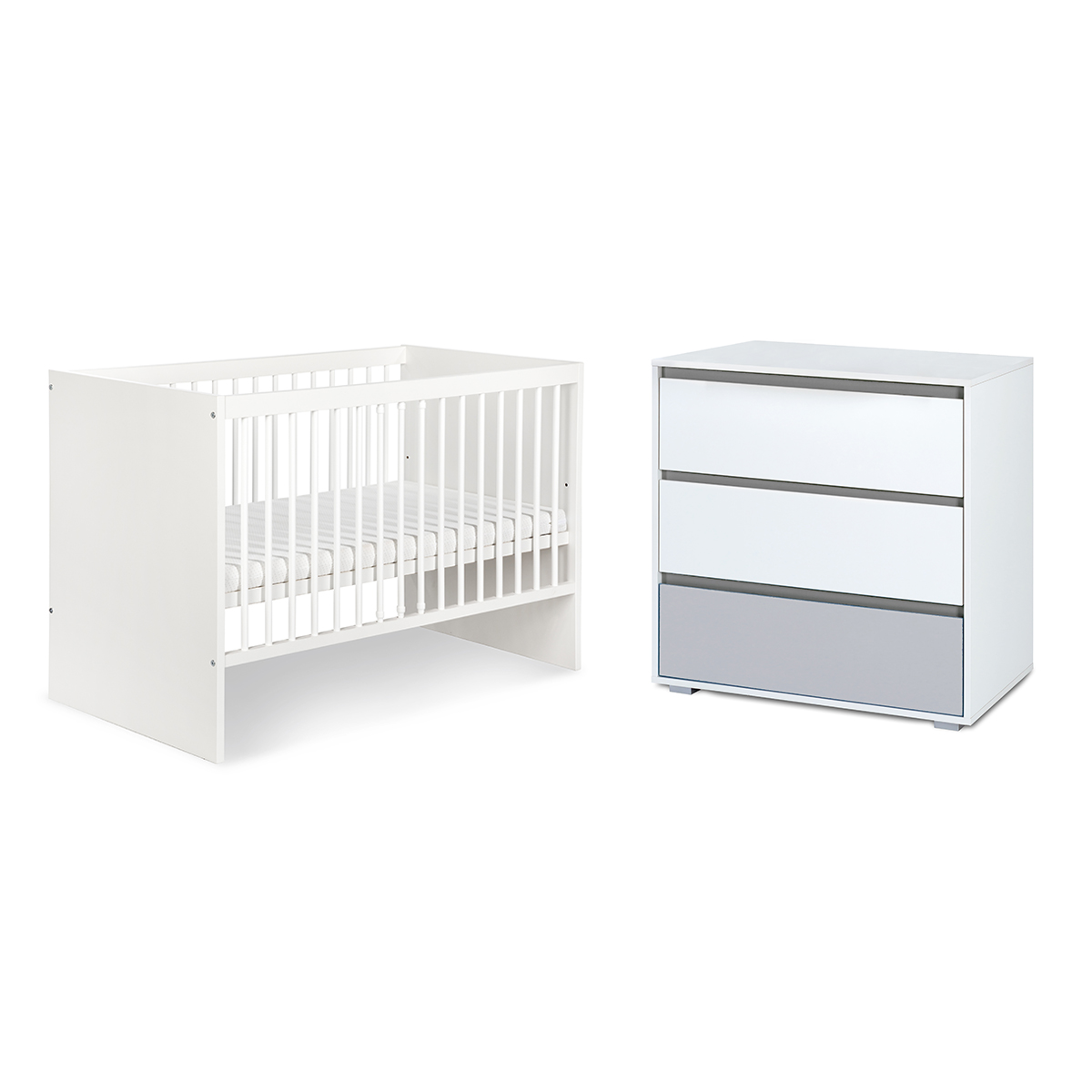 Dalia commode bébé avec plan à langer amovible et 3 tiroirs blanc