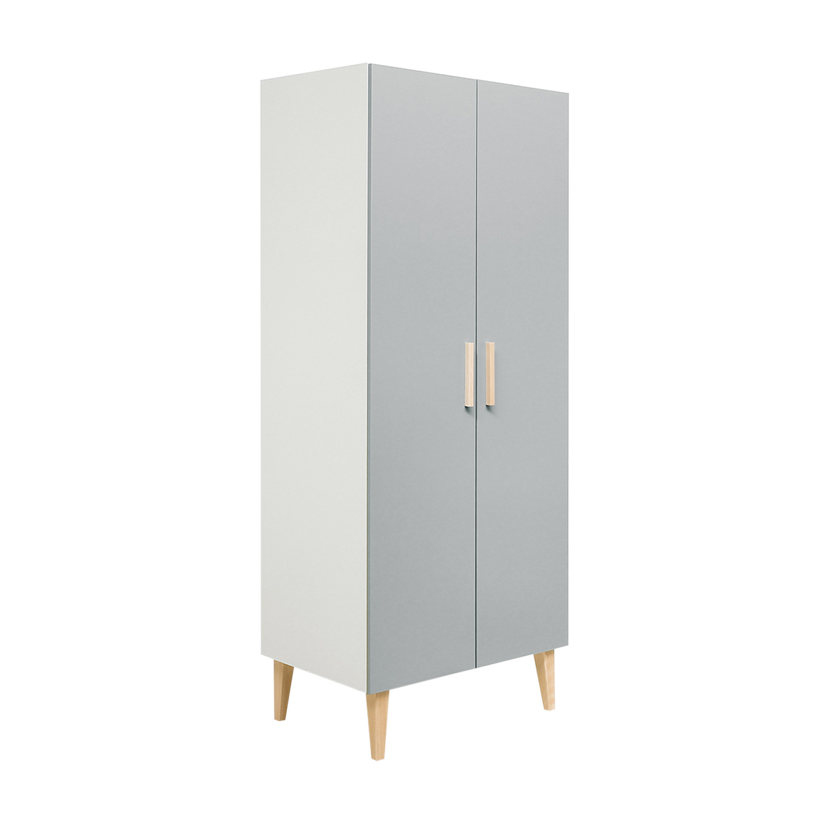 Armoire 2 portes Bopita Emma - Blanc et gris