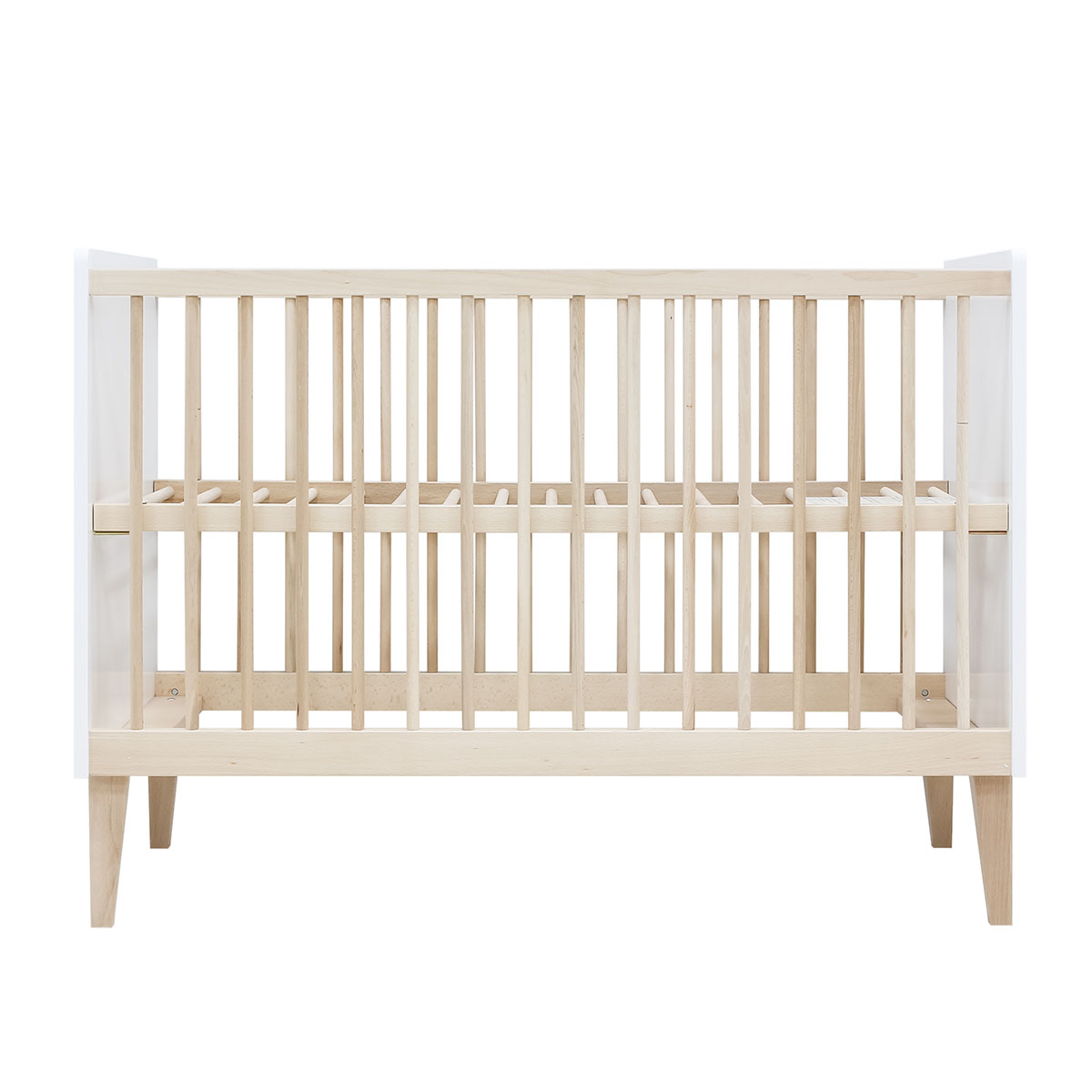 Lit Bébé 60x120 Indy - Blanc Et Bois Naturel - Lit bébé BUT