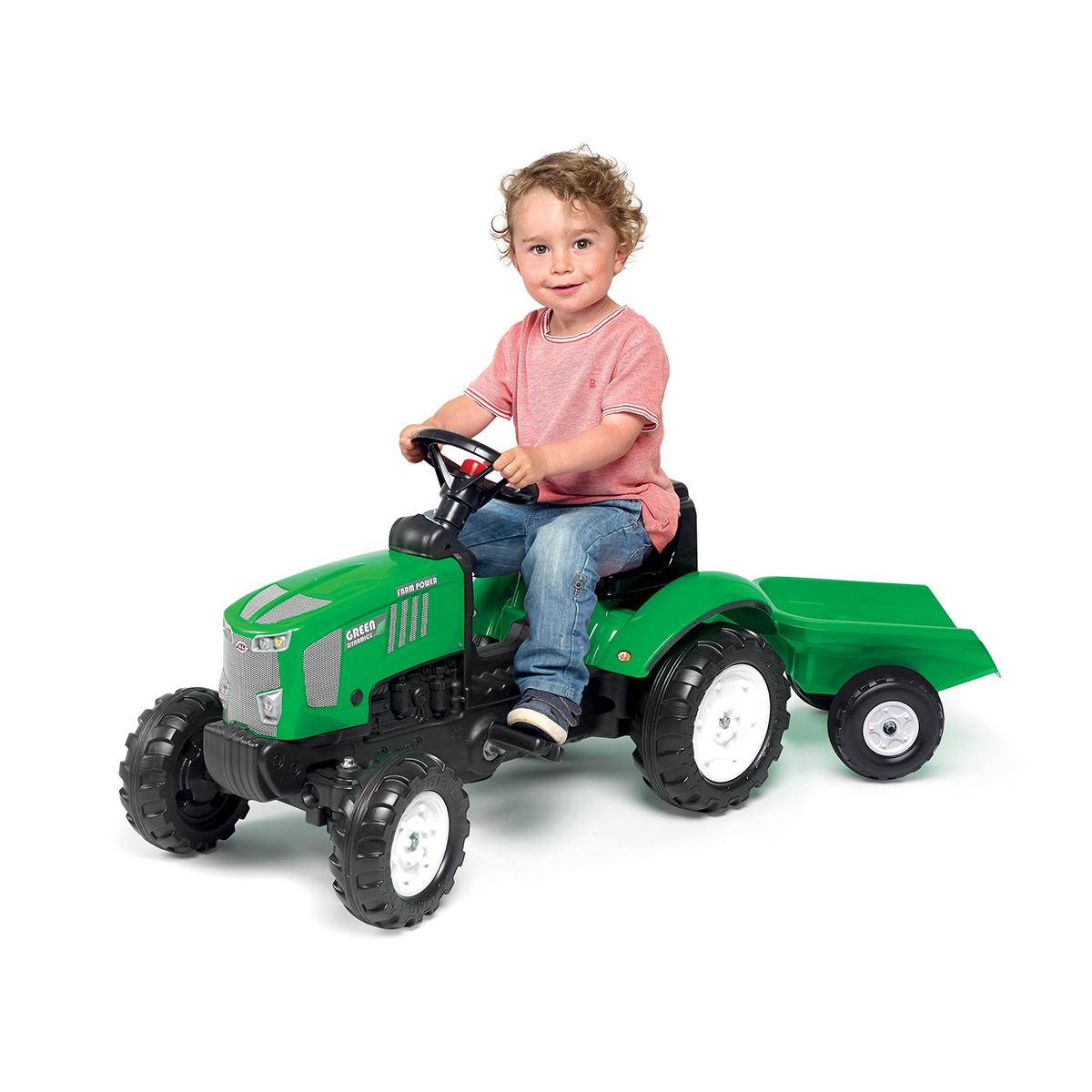 Tracteur à pédales Falk Farm Power avec remorque - Vert - Véhicule à  pédales/Véhicule 4 roues - tendresse de bébé