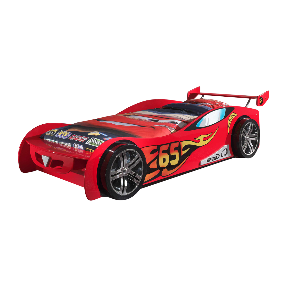 Lit 90x200 Le Mans Sommier inclus Vipack Car beds - Rouge