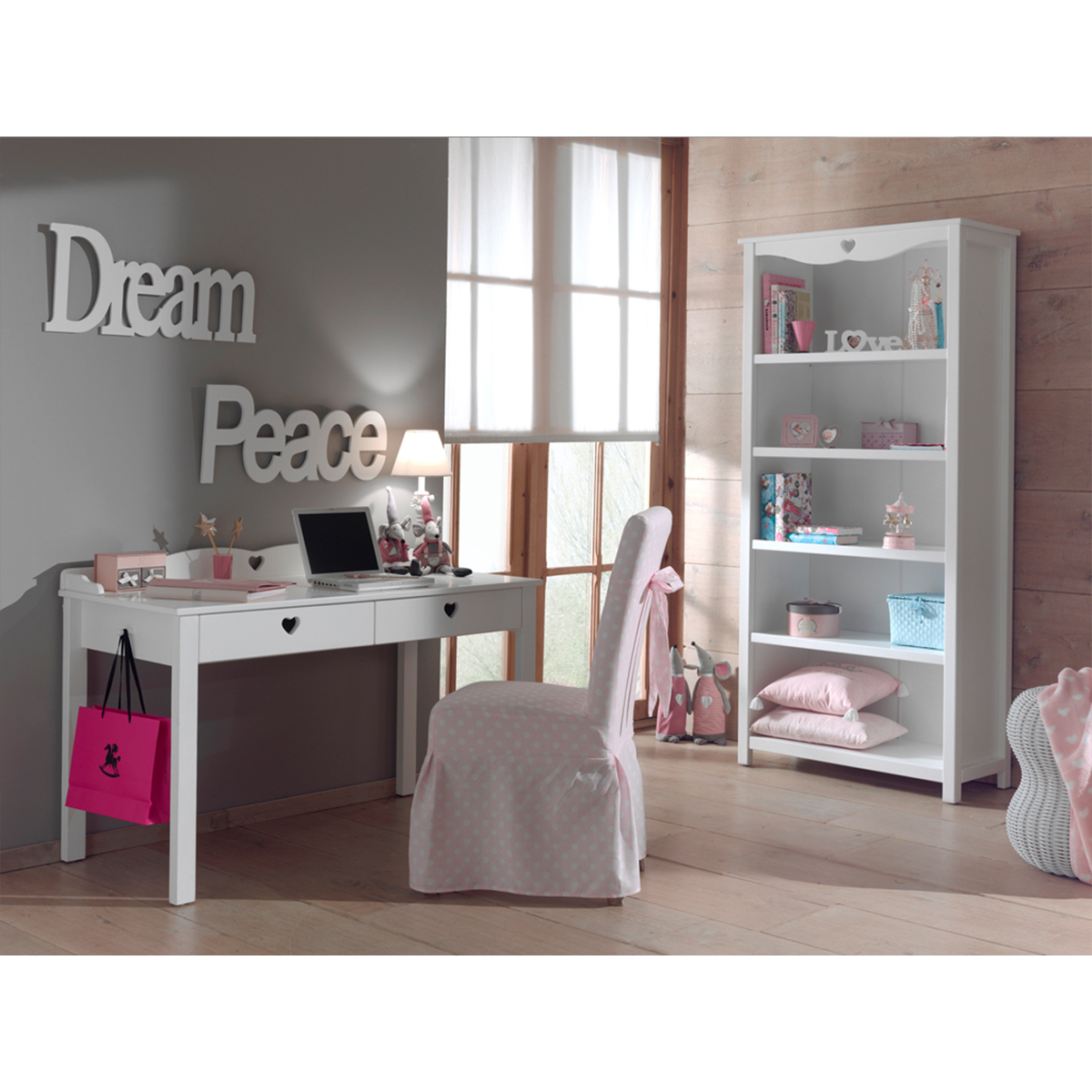 Bureau et Bibliothèque Vipack Amori - Blanc