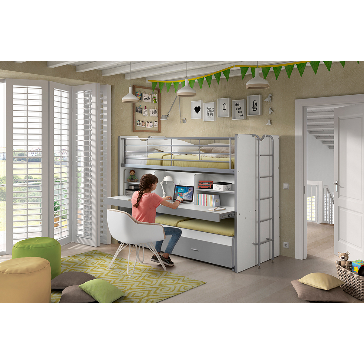 Vipack_bonny_lit_combiné_80_gris_ambiance_4