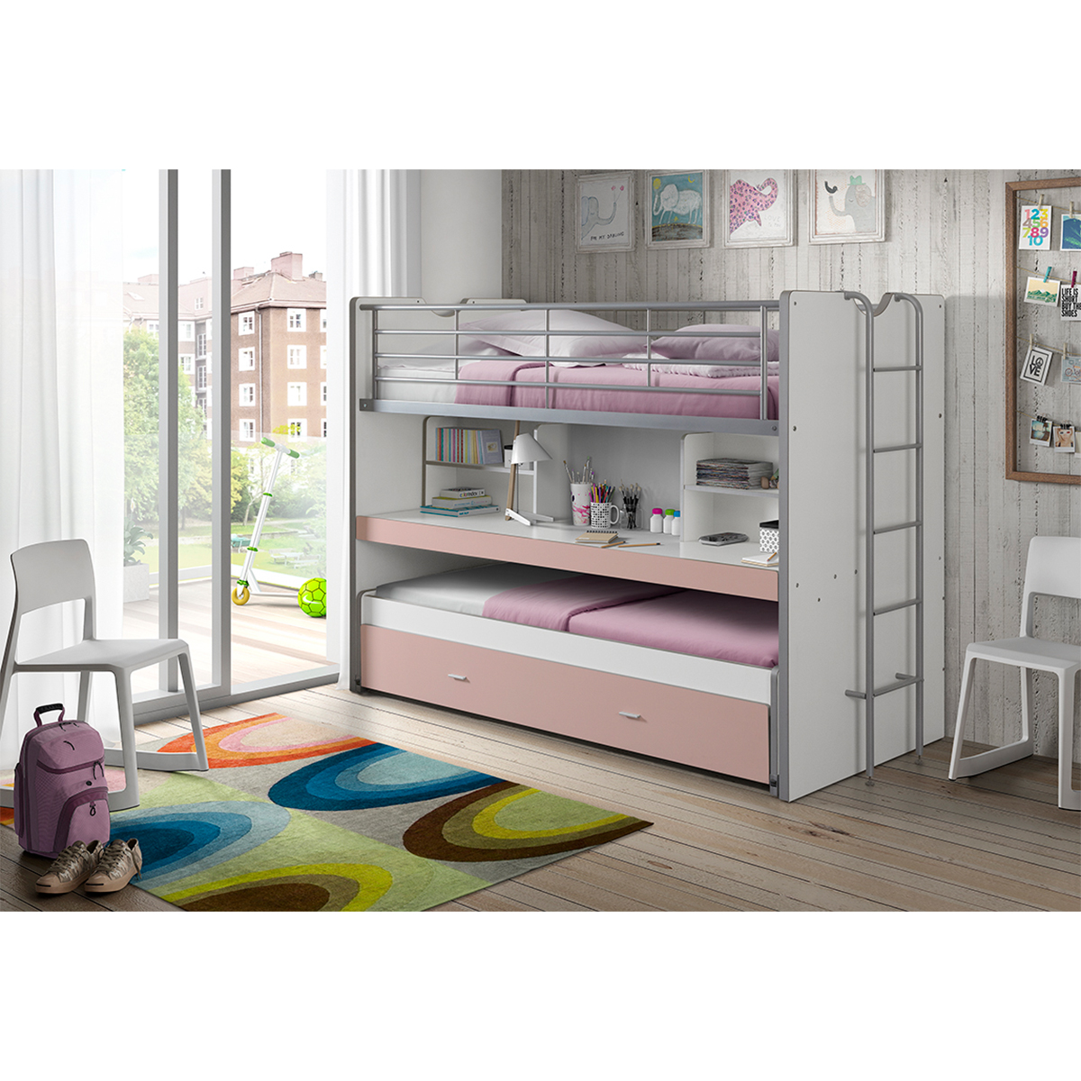 Vipack_bonny_lit_combiné_80_rose_ambiance
