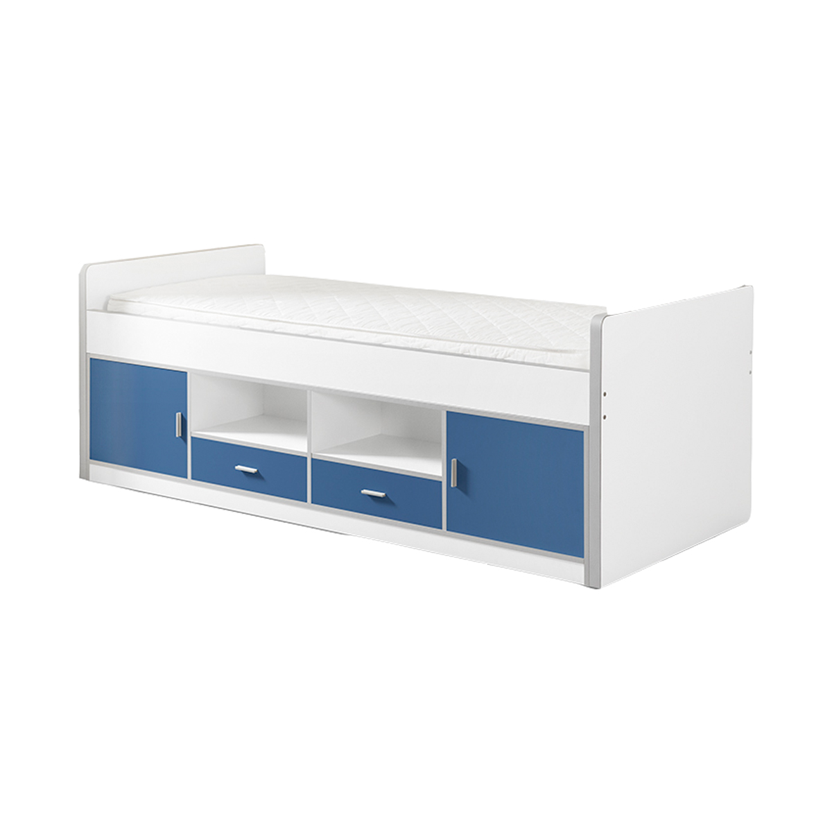 Lit capitaine 90x200 Sommier Inclus Vipack Bonny - Bleu