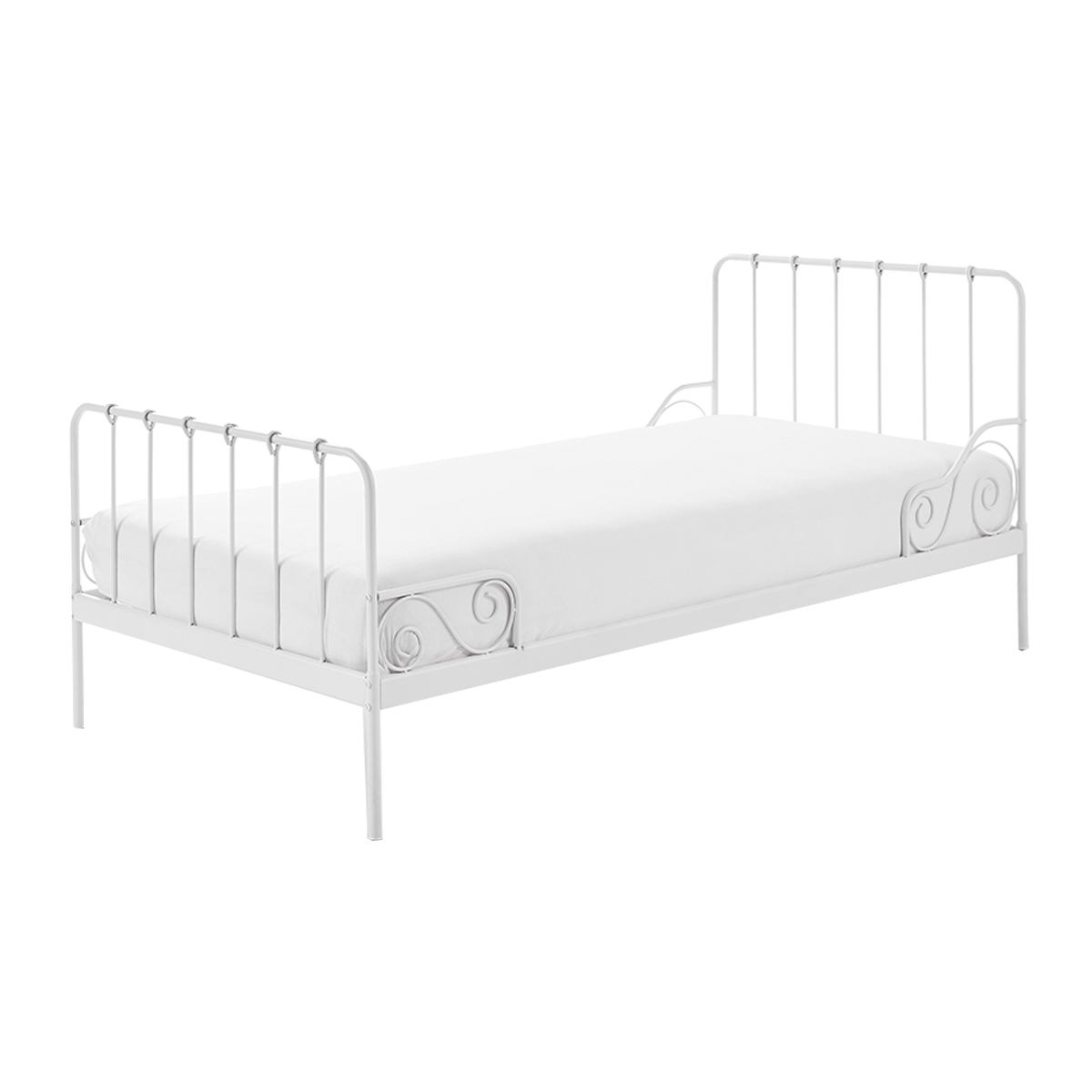 Lit 90x200 Sommier inclus Vipack Alice - Blanc