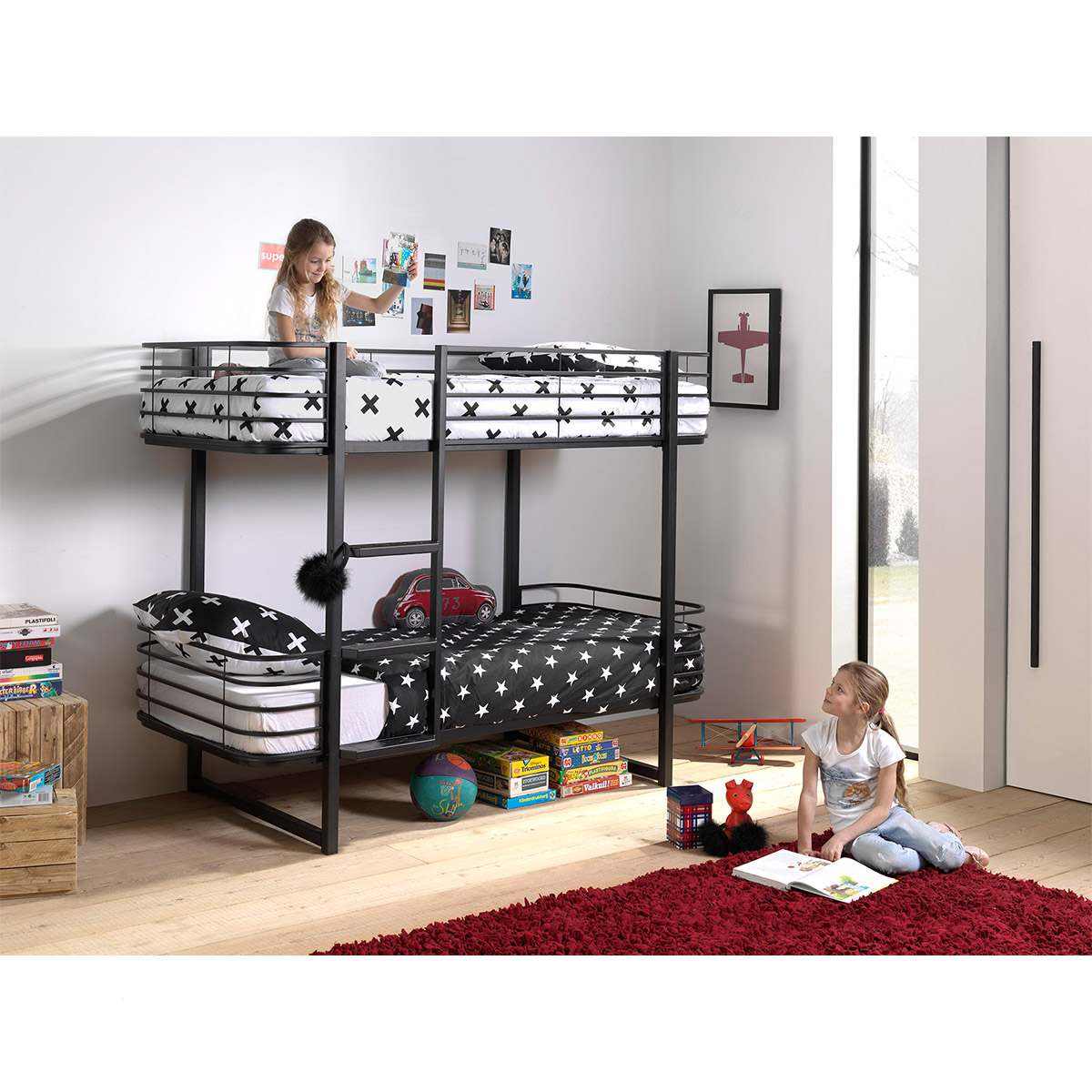 Vipack_oscar_lit_superposé_90x200_noir_ambiance