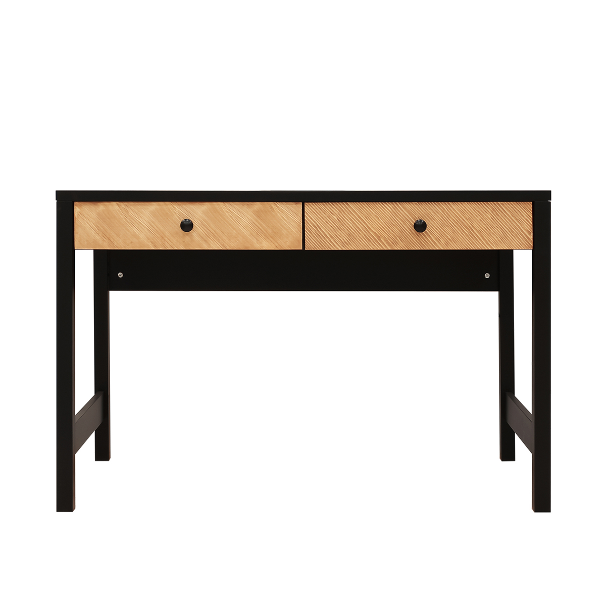 Bureau 2 tiroirs Bopita Job - Noir et bois