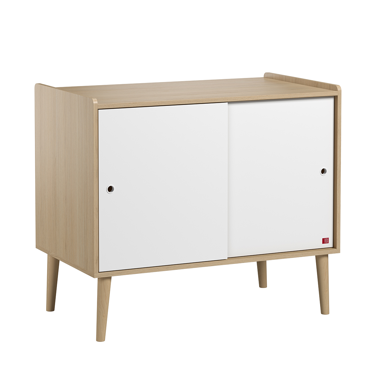 Commode 2 portes coulissantes Vox Retro - Bois Blanc