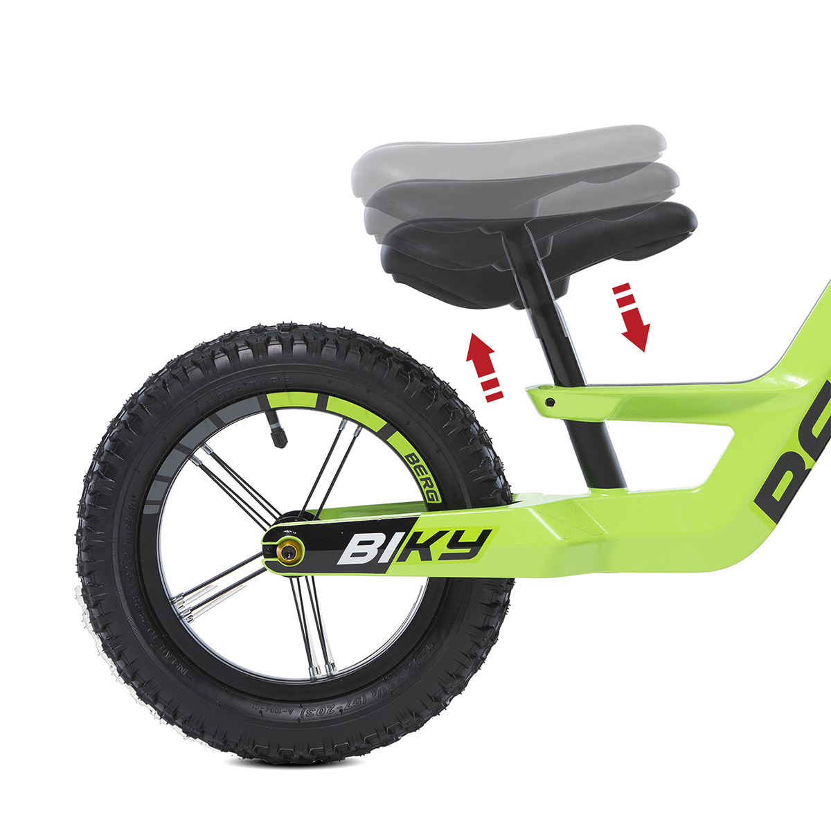 Vélo Enfant 12 Pouces Berg Biky - Cadre Magnésium Léger, Frein à Main, Selle Réglable - Pour 2 à 5 Ans