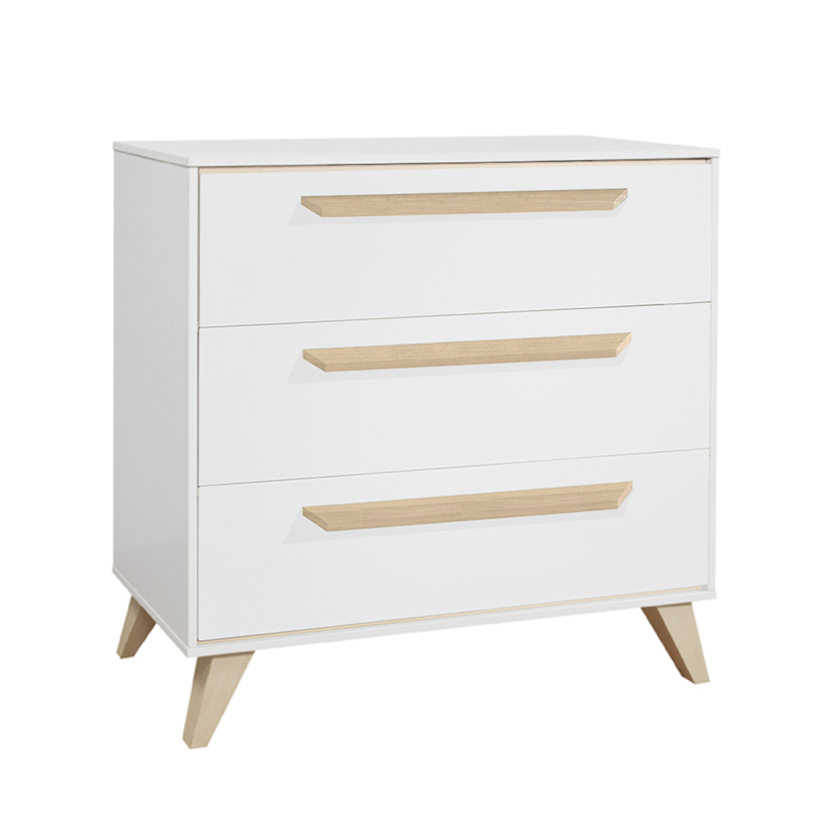 Commode à langer bébé 2 portes 1 tiroir en bois blanc - CO7083