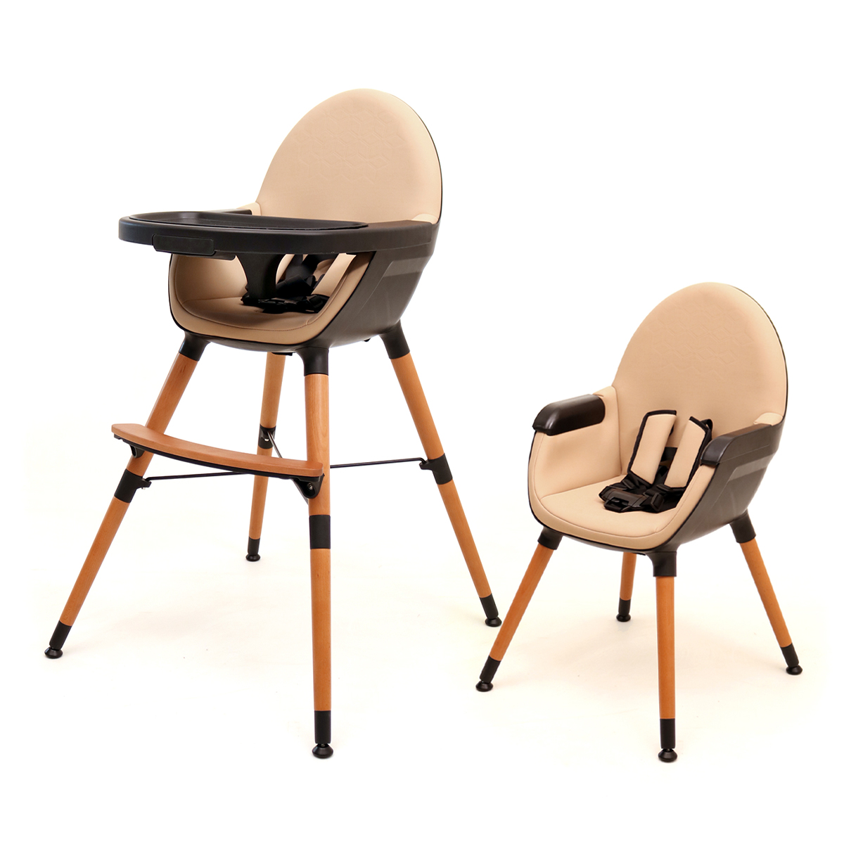 TUVA Chaise haute évolutive en table et chaise Gris - Chaise haute