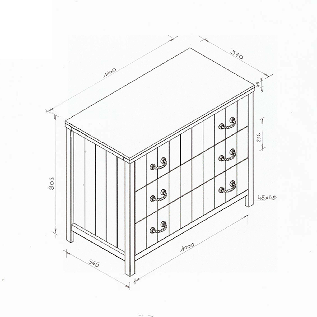 Commode 3 tiroirs Vipack Lewis - Blanc - Rangements/Commode à langer ...
