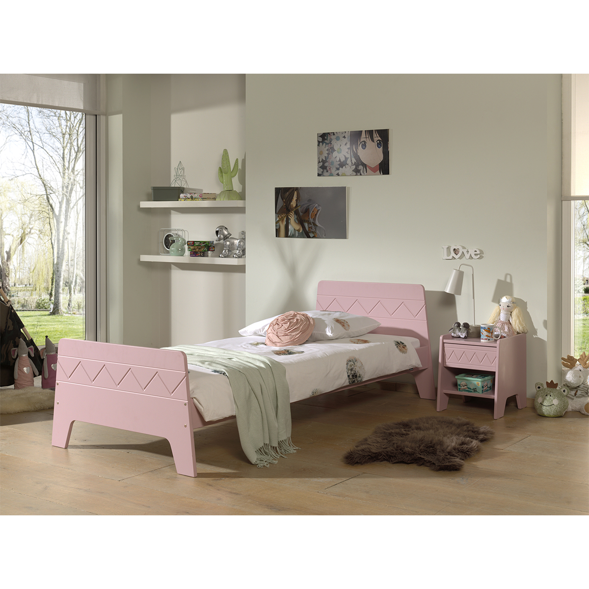 Table De Chevet Enfant Rose Wynnie - WYNA1113 - Vipack