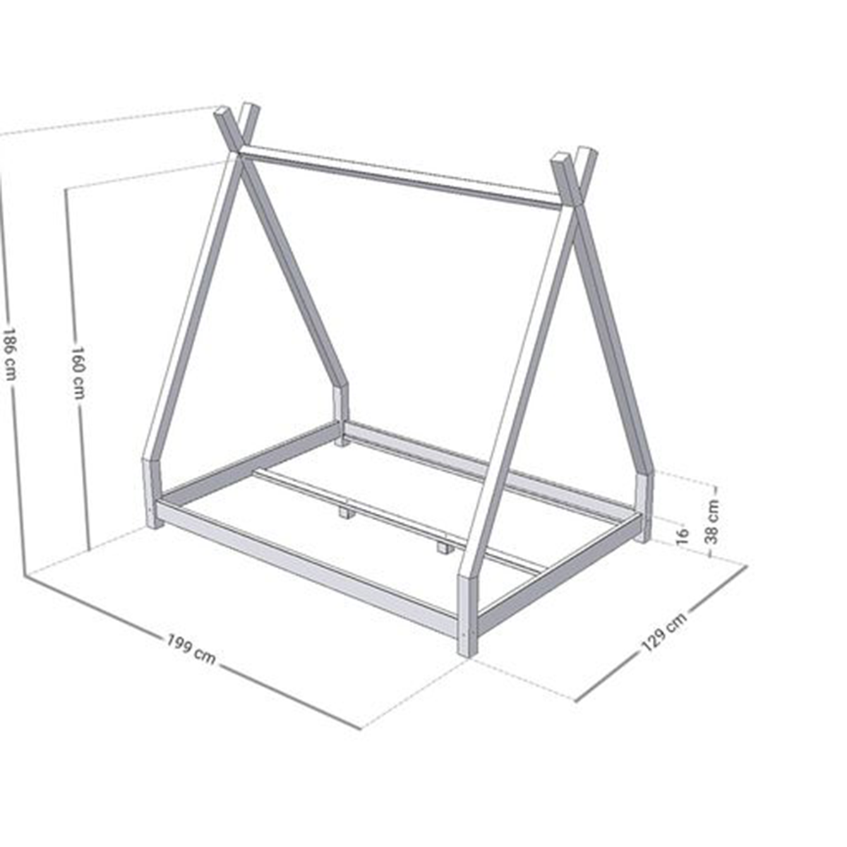 Lit Tipi 120x190 Nakana Blanc Lits cabanes/Lit cabane tendresse