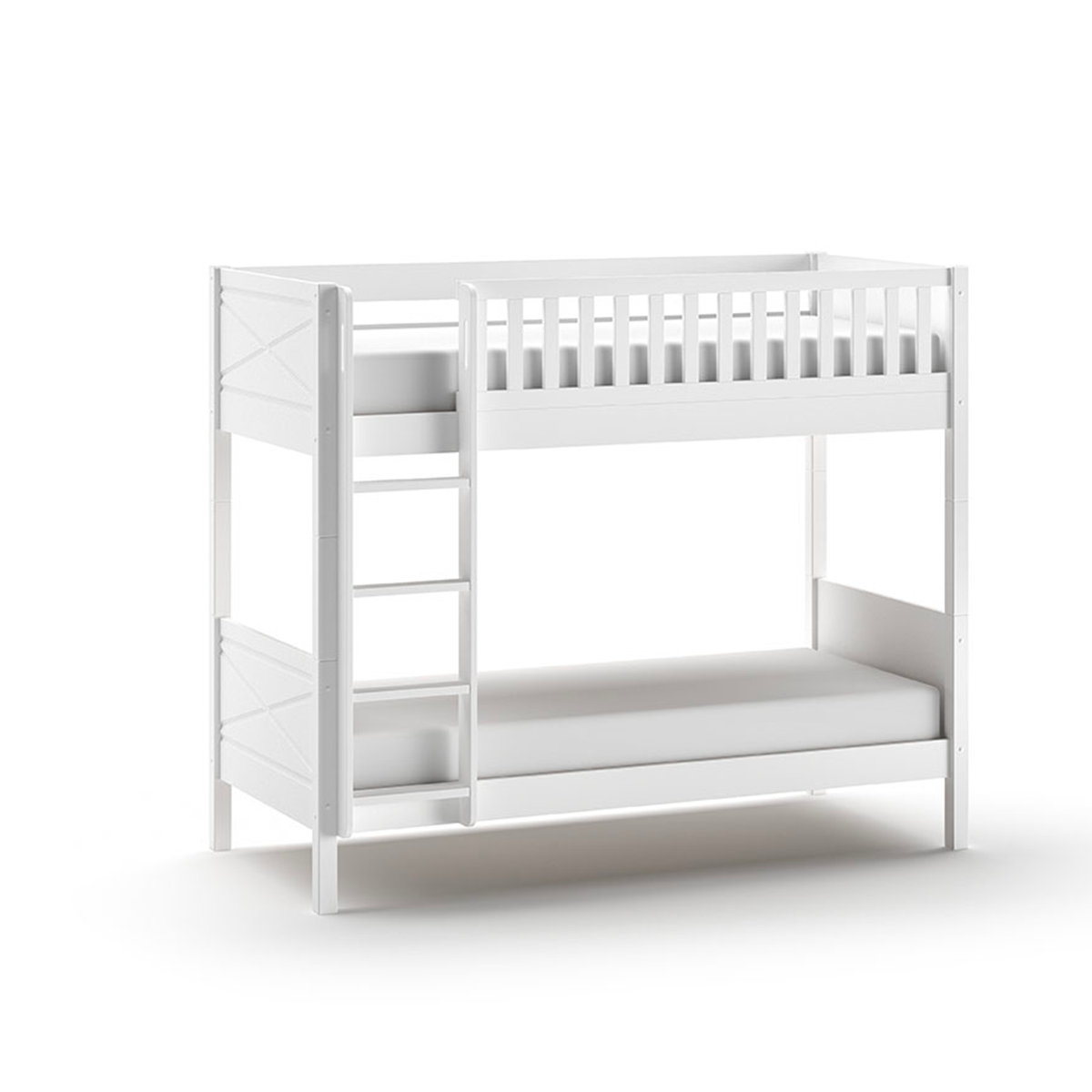 Lit enfant Lewis avec tiroir de lit 90x200 cm (sommier à lattes inclus) -  blanc laqué Classique - Vipack