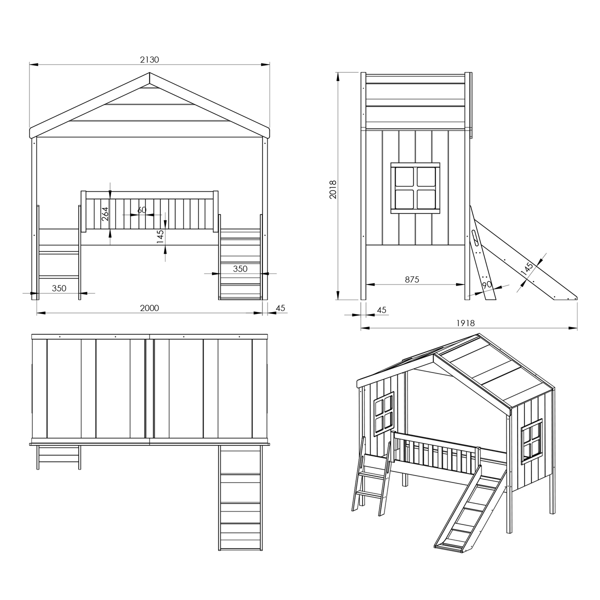 HBGB9014_housebed_lit_cabane_tobogan_90x200_blanc_4