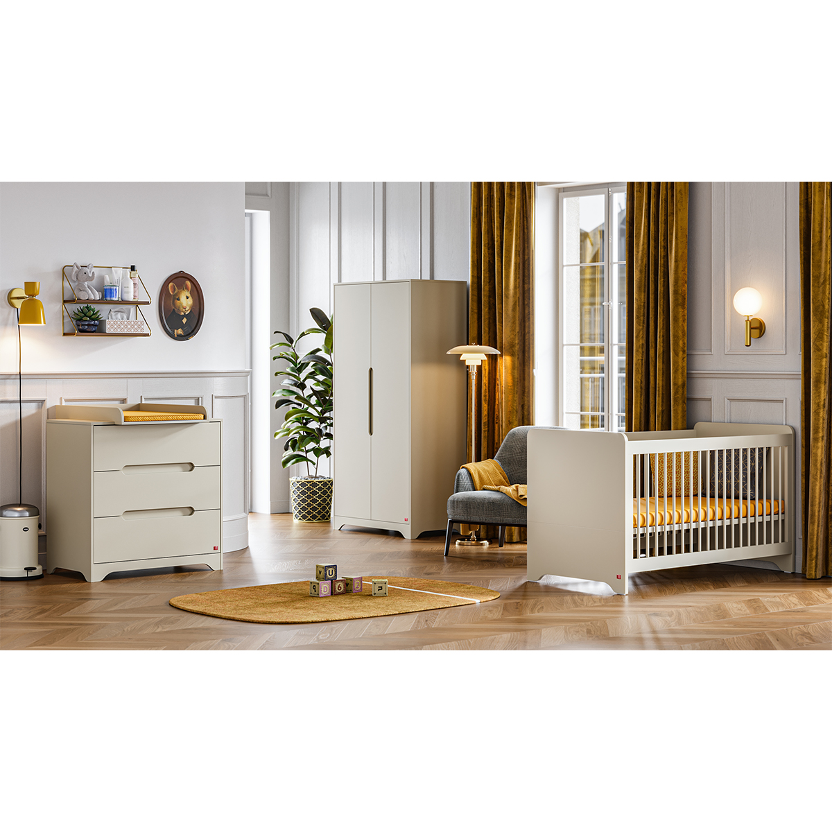 Lit Bébé Sans Barreau Bosque Vox 60x120 Oak - 4020665 - Vox